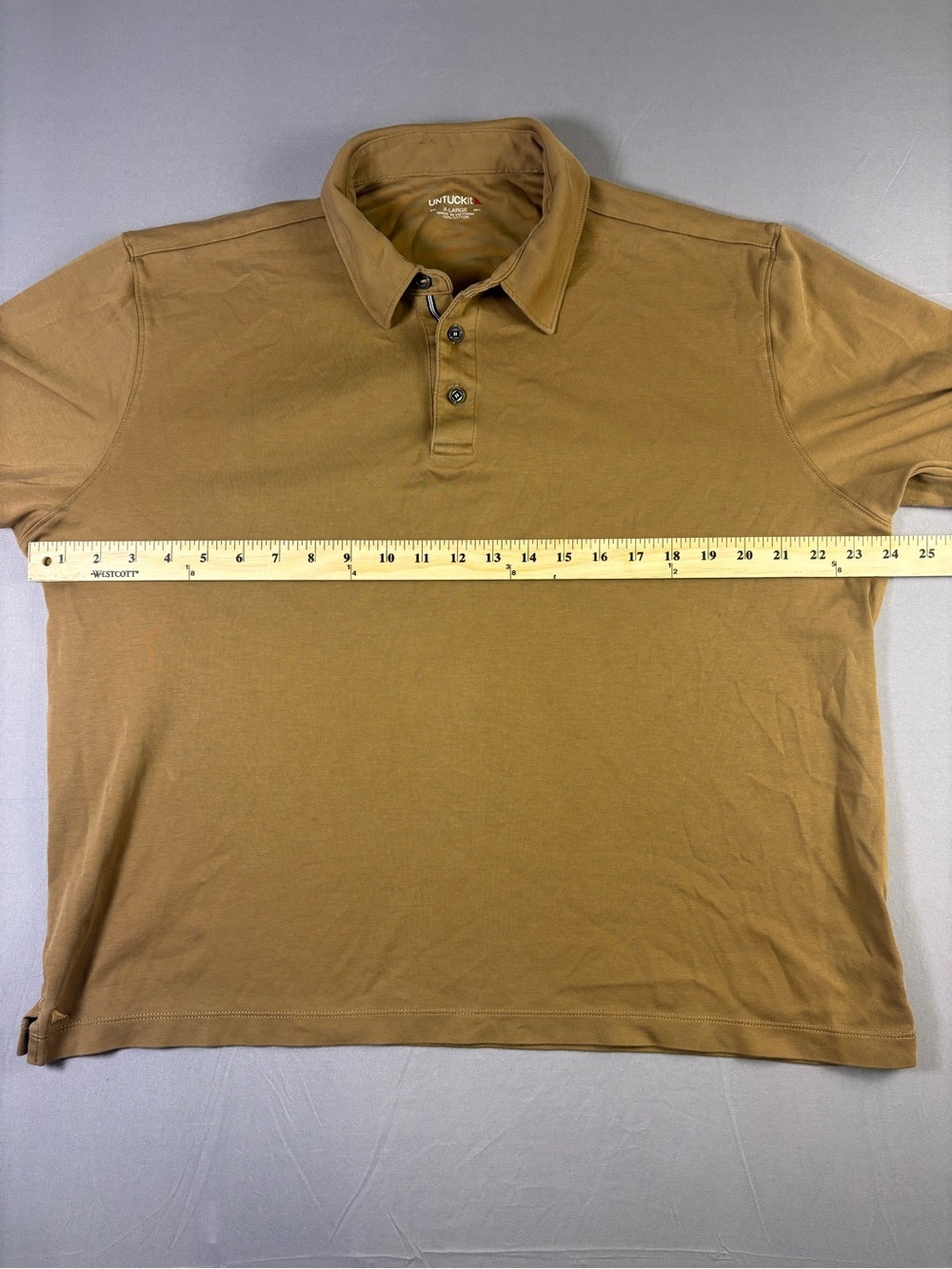 UNTUCKit Men’s Long Sleeve Polo Shirt - Khaki Color Size XL - Picture 5 of 7
